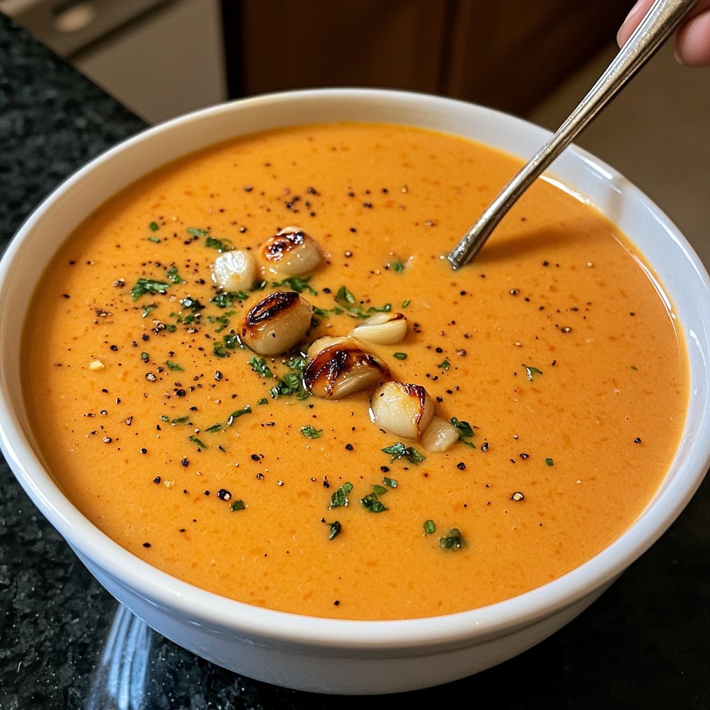 Kürbissuppe mit Knoblauch