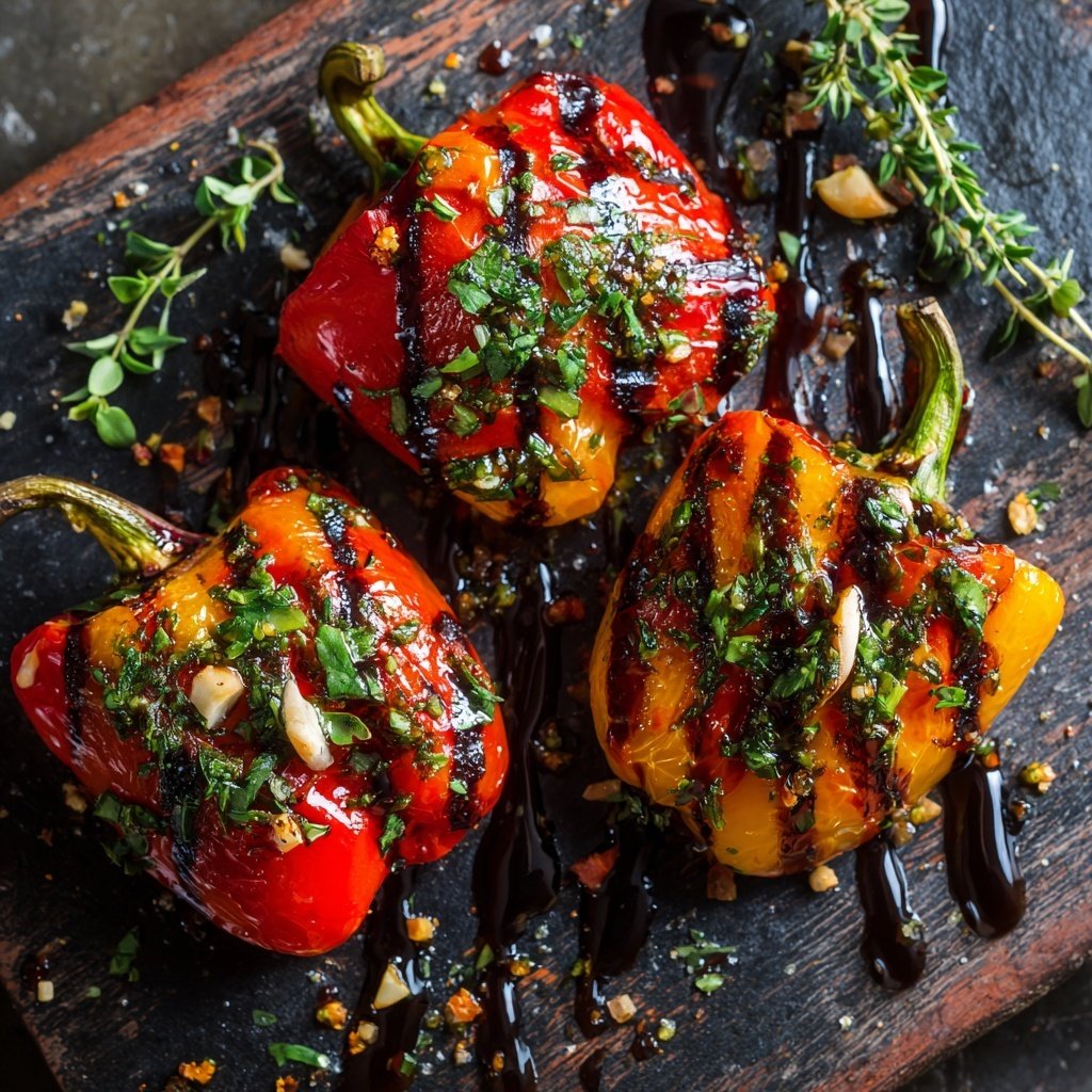 Gegrillte Paprika Mit Balsamico