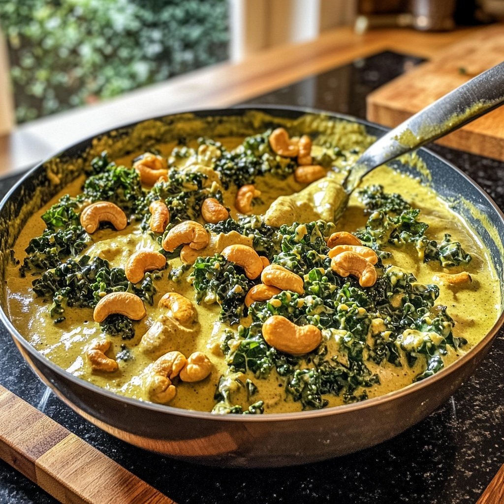 Veganes Grünkohlcurry mit Cashewkernen