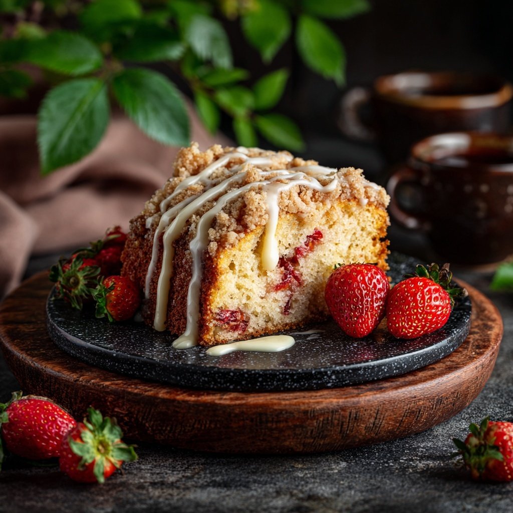 Erdbeer Vanille Blechkuchen Mit Streuseln