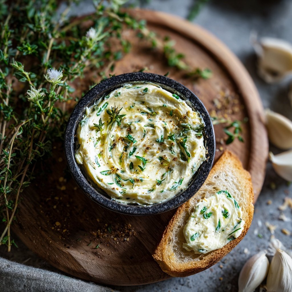 Kräuterbutter Mit Thymian Und Knoblauch
