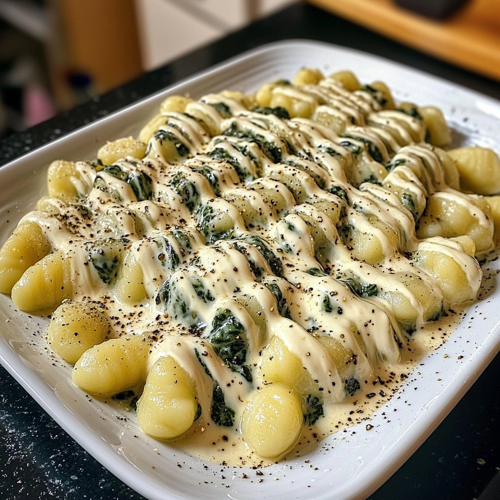 Gnocchi mit Spinat-Sahne-Sauce