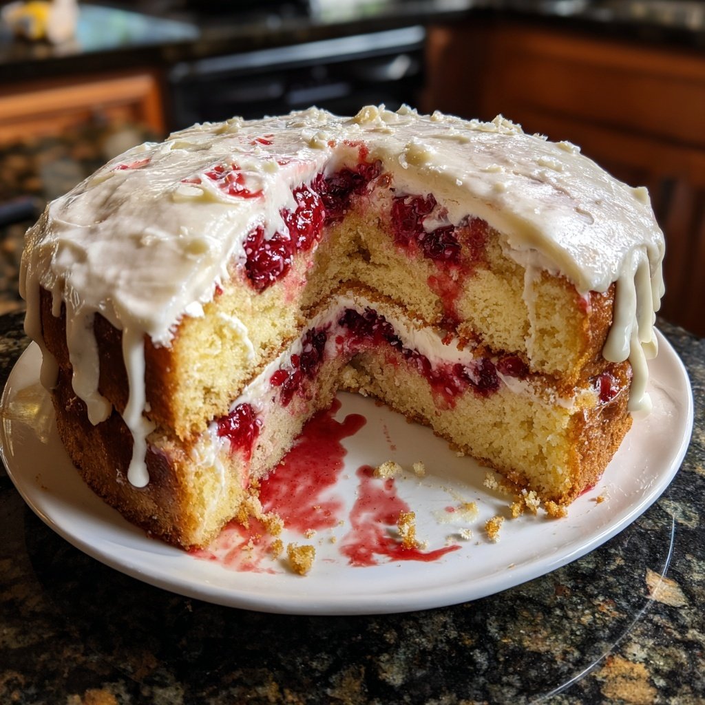 Geburtstagskuchen mit Fruchtfüllung