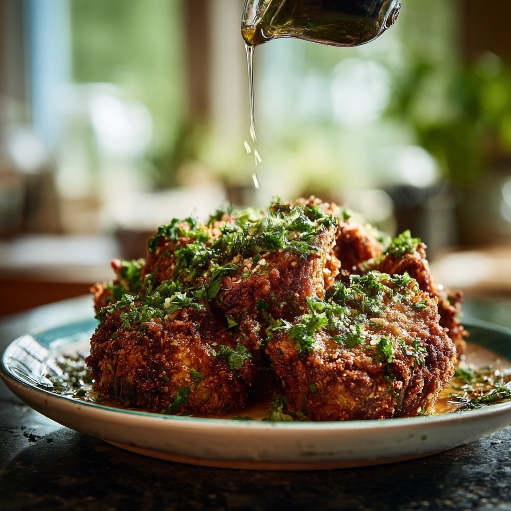 Gebackene Auberginen mit Knoblauchöl
