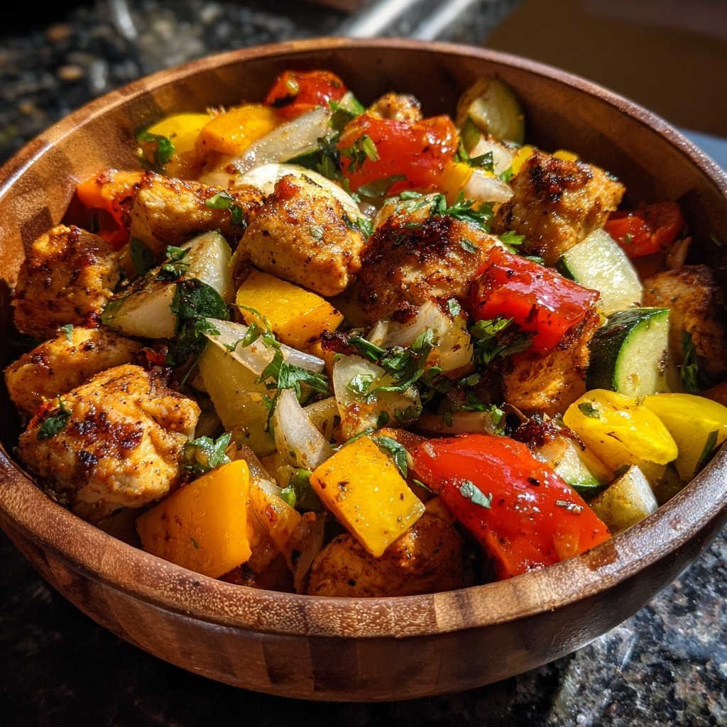 Kalorienarme Hähnchen Bowl Mit Gemüse