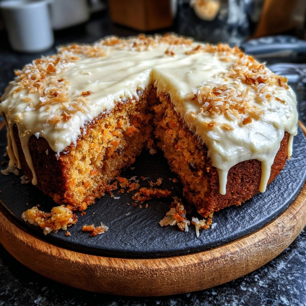 Karottenkuchen Mit Kokosraspeln